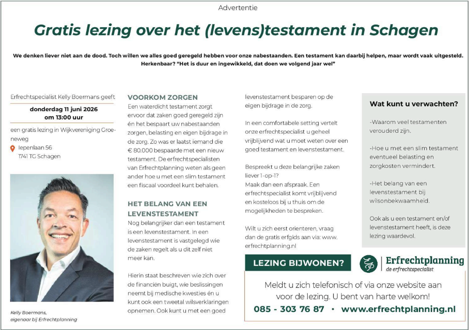 Lezing over het (Levens)Testament